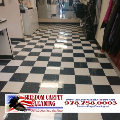 Commercial floor vinyl floor cleaning and waxing in Dracut