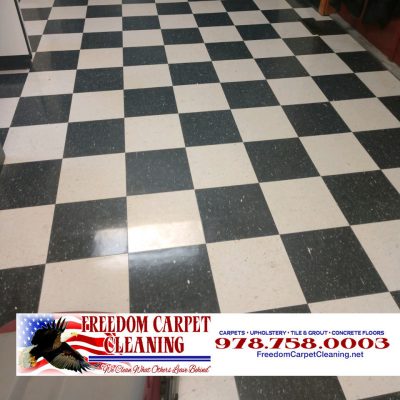 Commercial floor waxing their vinyl composite flooring