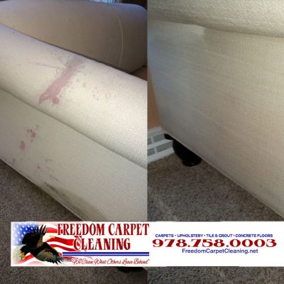 Upholstery Cleaning service for a couch and carpet in Groton, MA